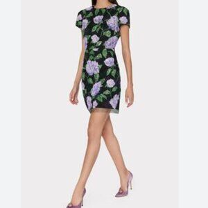 Milly Kyla Sequined Floral Minidress- Size 10